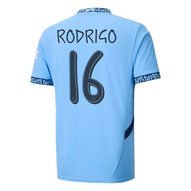 RODRIGO #16 Manchester City Home Soccer Jersey 2024/25 - UCL