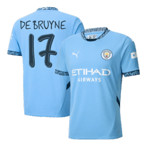 DE BRUYNE #17 Manchester City Home Soccer Jersey 2024/25 - UCL