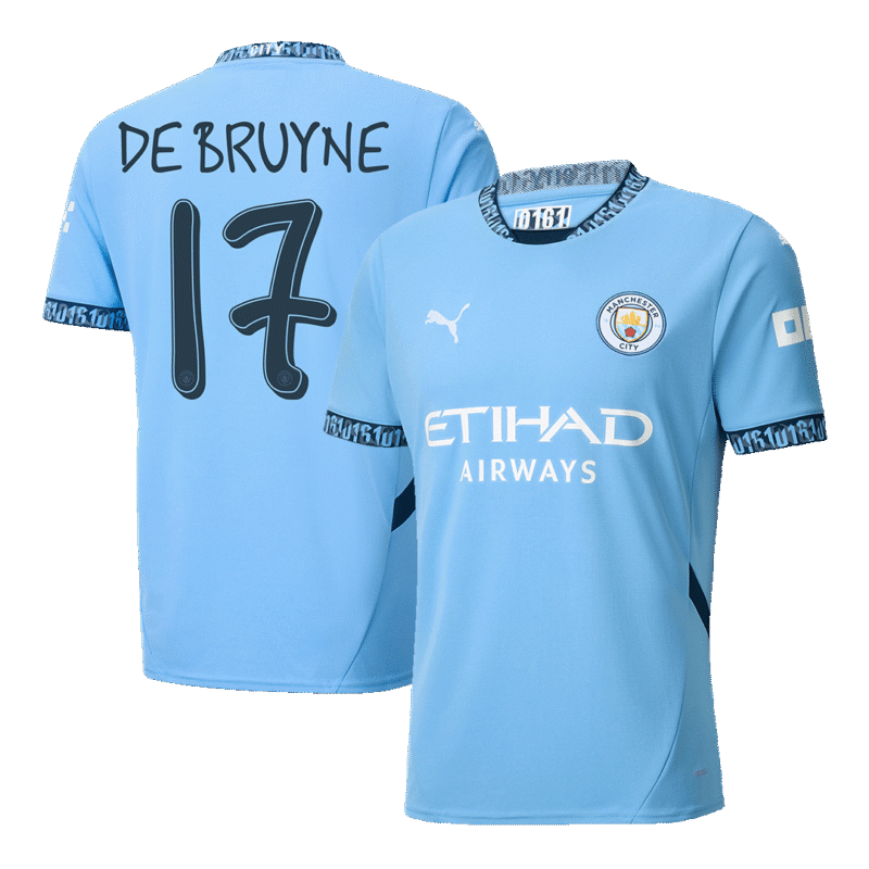 DE BRUYNE #17 Manchester City Home Soccer Jersey 2024/25 - UCL