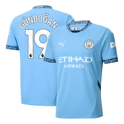 GÜNDOĞAN #19 Manchester City Home Soccer Jersey 2024/25