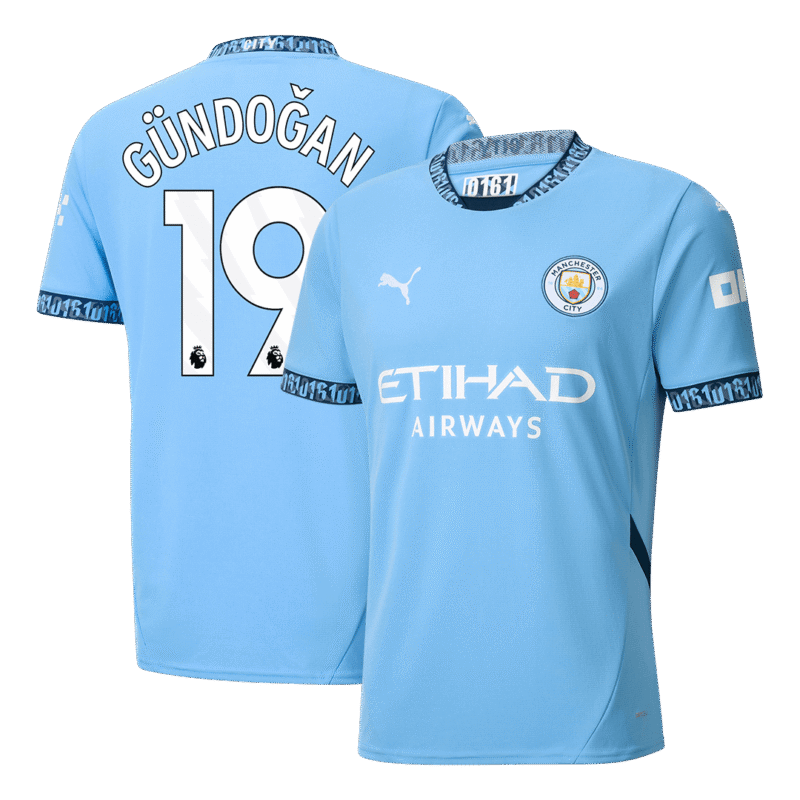 GÜNDOĞAN #19 Manchester City Home Soccer Jersey 2024/25