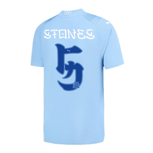 STONES #5 Manchester City Japanese Tour Printing Home Jersey 2023/24