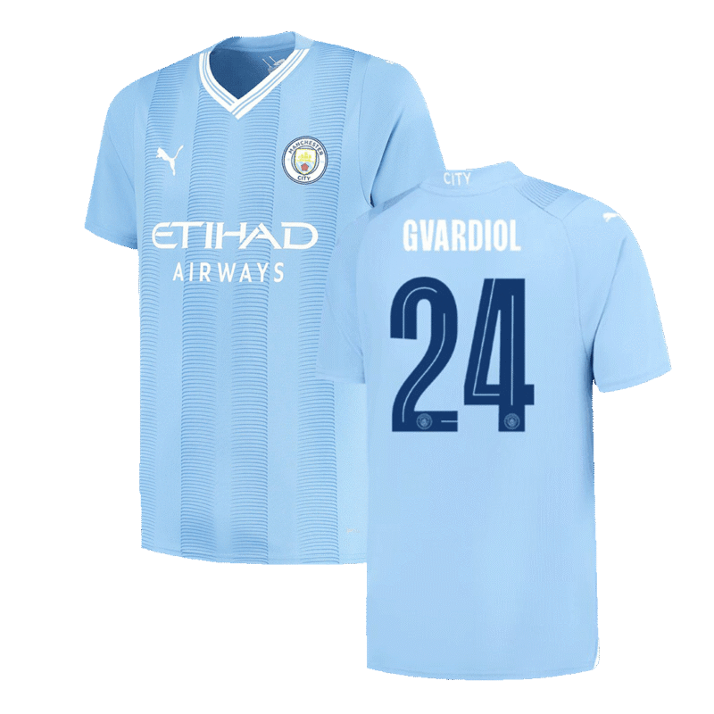 GVARDIOL #24 Manchester City Home Jersey 2023/24 - UCL