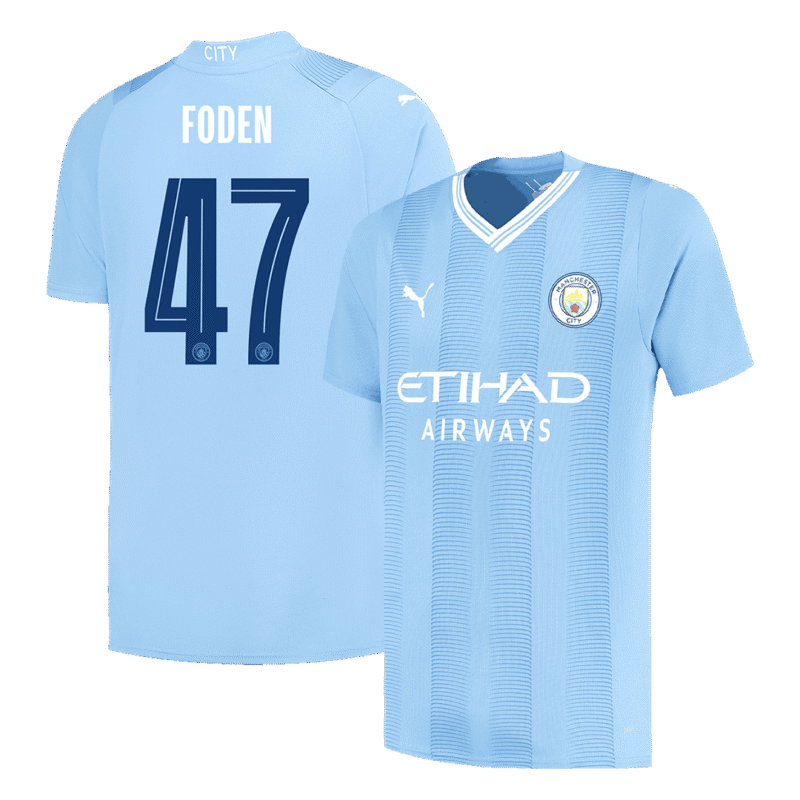 FODEN #47 Manchester City Home Soccer Jersey 2023/24 - UCL