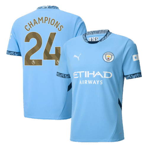 CHAMPIONS #24 Manchester City Home Soccer Jersey 2024/25