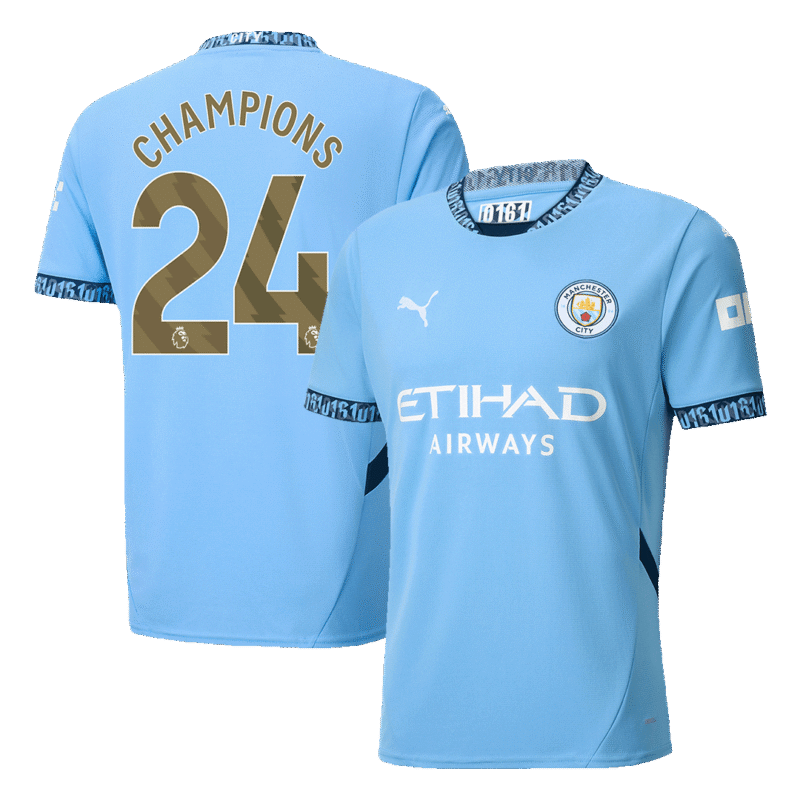 CHAMPIONS #24 Manchester City Home Soccer Jersey 2024/25