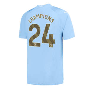 CHAMPIONS #24 Manchester City Home Soccer Jersey 2023/24