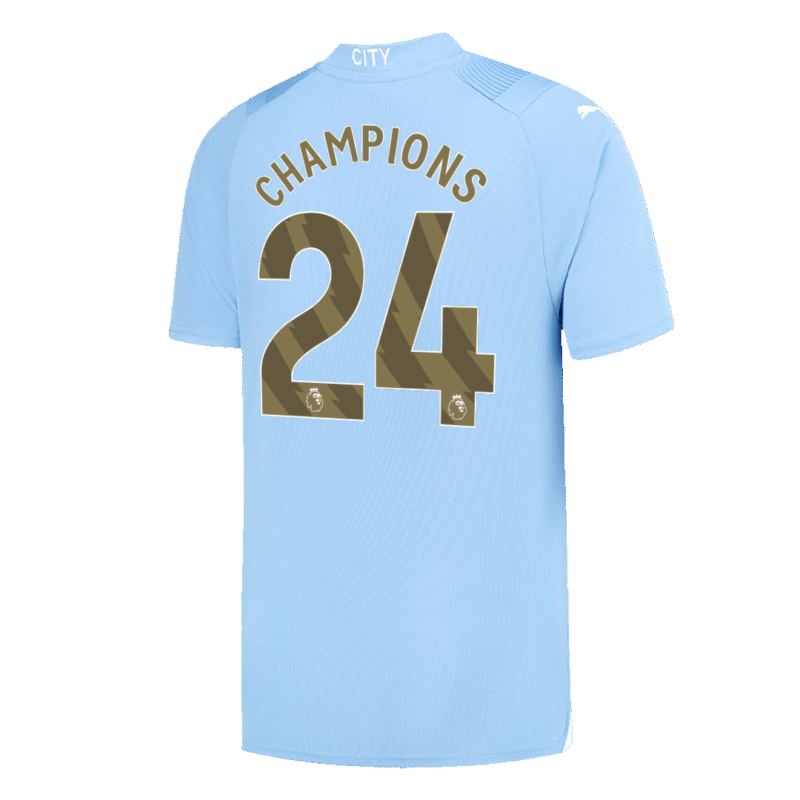 CHAMPIONS #24 Manchester City Home Soccer Jersey 2023/24