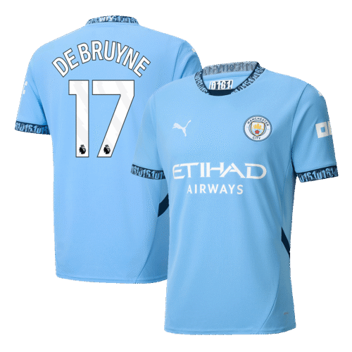 DE BRUYNE #17 Manchester City Home Soccer Jersey 2024/25 - UCL