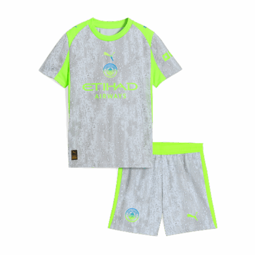 Kid's Manchester City Third Kit 25/26 Gray