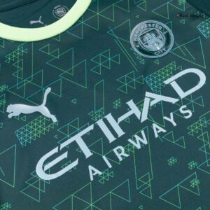 Kid's Manchester City Fourth Soccer Jersey Kit(Jersey+Shorts) 25/26 Green
