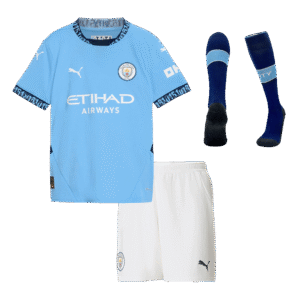 Manchester City Home Kids Soccer Jerseys Full Kit 2024/25