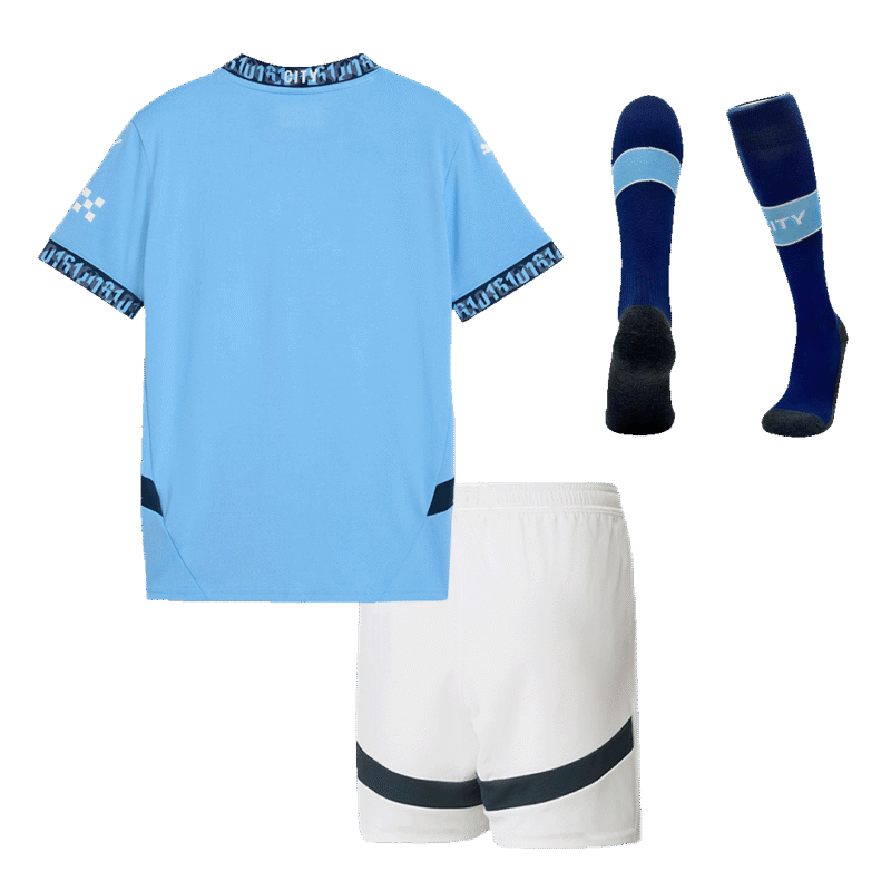 Manchester City Home Kids Soccer Jerseys Full Kit 2024/25