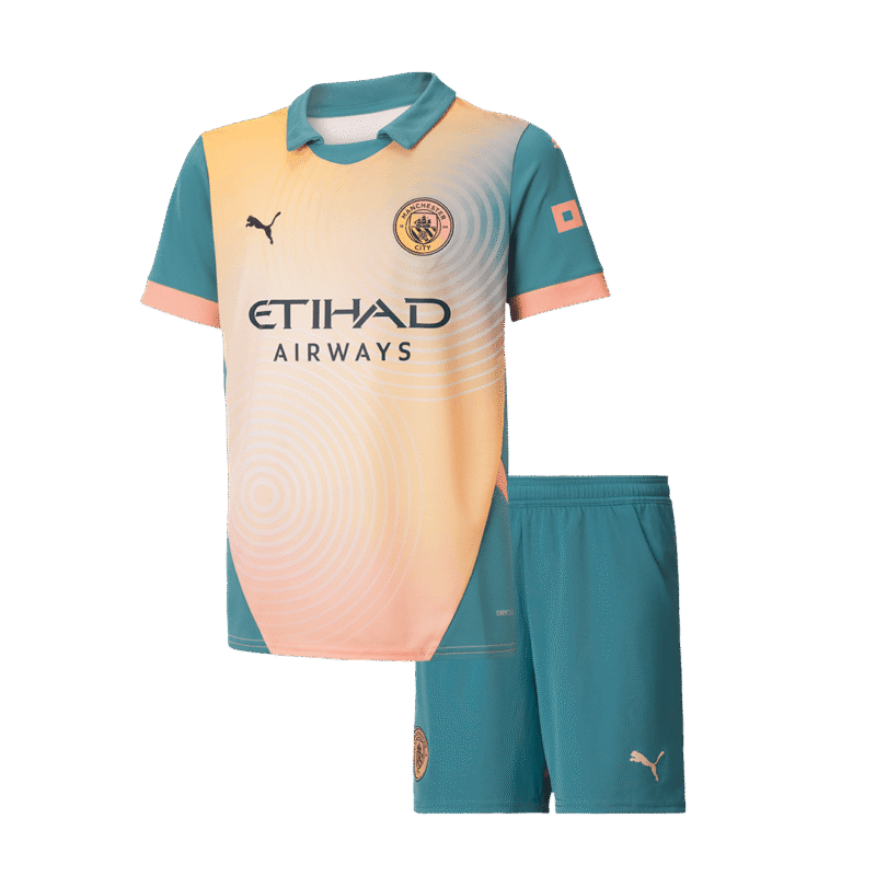 Manchester City Fourth Away Kids Soccer Jerseys Kit 2024/25- Definitely City (UCL)