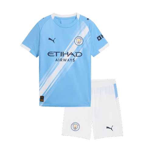Manchester City Home Kids Soccer Jerseys Kit 2025/26