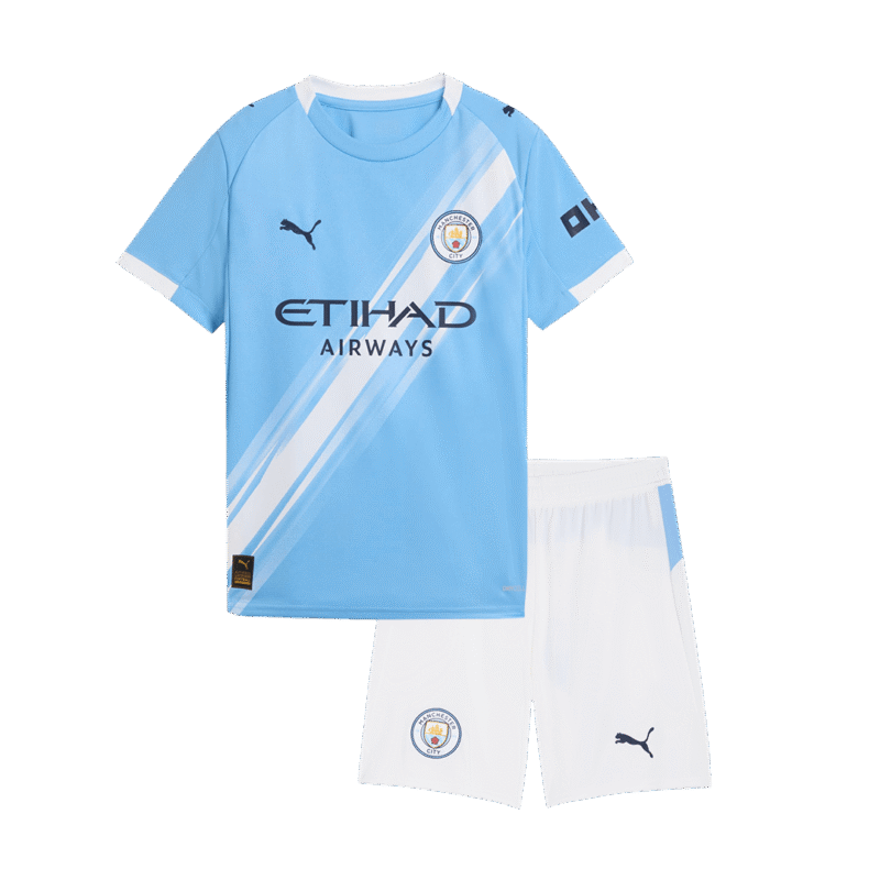 Manchester City Home Kids Soccer Jerseys Kit 2025/26