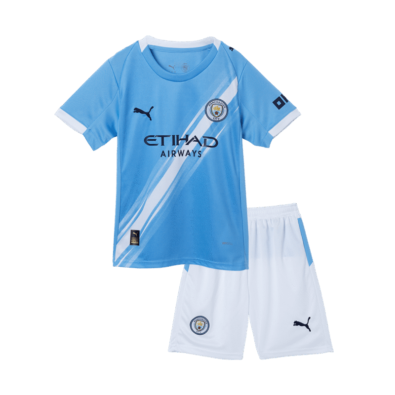Manchester City Home Kids Soccer Jerseys Kit 2025/26