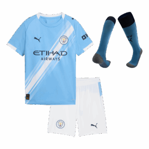 Manchester City Home Kids Soccer Jerseys Full Kit 2025/26