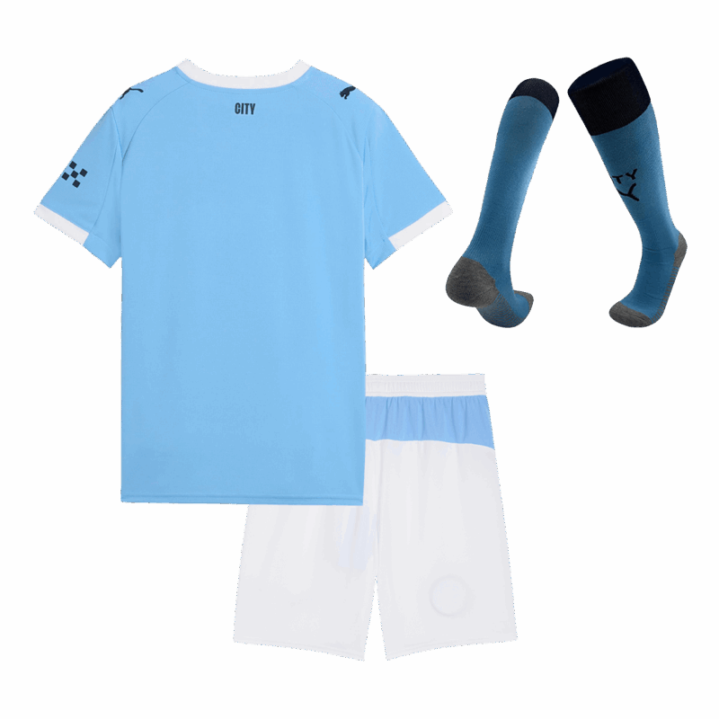 Manchester City Home Kids Soccer Jerseys Full Kit 2025/26