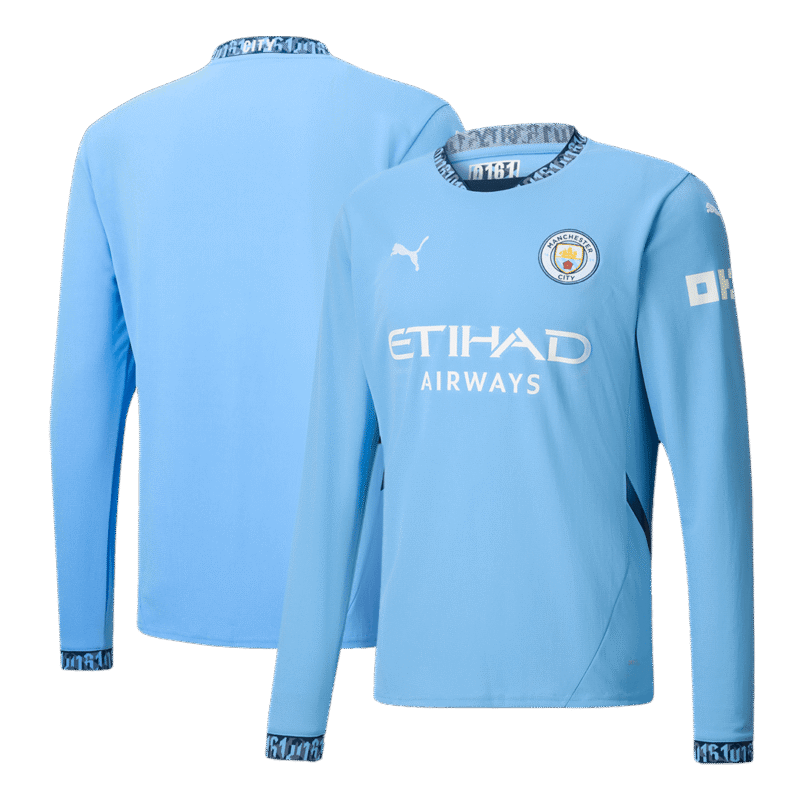 Manchester City Home Long Sleeve Soccer Jersey 2024/25