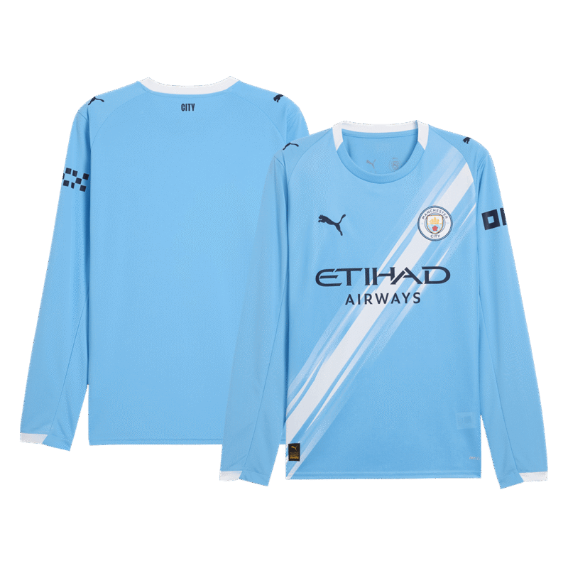 Manchester City Home Long Sleeve Soccer Jersey 2025/26