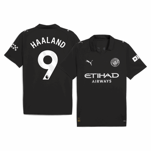 HAALAND #9 Manchester City Away Soccer Jersey 2025/26 Black