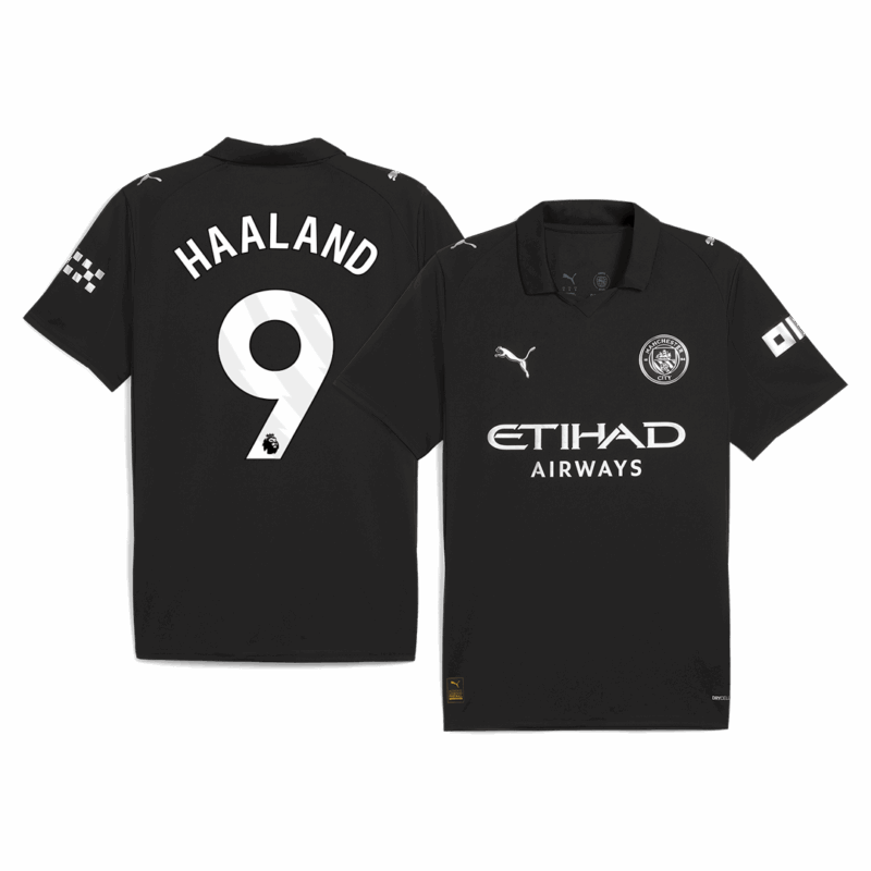 HAALAND #9 Manchester City Away Soccer Jersey 2025/26 Black