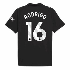 RODRIGO #16 Manchester City Away Soccer Jersey 2025/26 Black