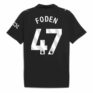 FODEN #47 Manchester City Away Soccer Jersey 2025/26 Black