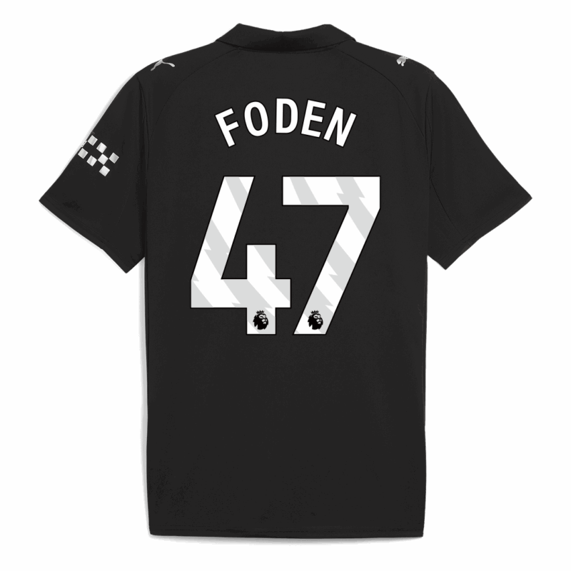 FODEN #47 Manchester City Away Soccer Jersey 2025/26 Black