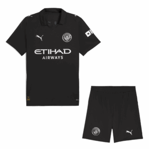 Manchester City Away Soccer Jersey Kit(Jersey+Shorts) 2025/26 Black