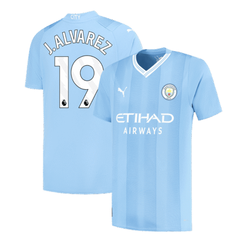 J.ALVAREZ #19 Manchester City Home Soccer Jersey 2023/24