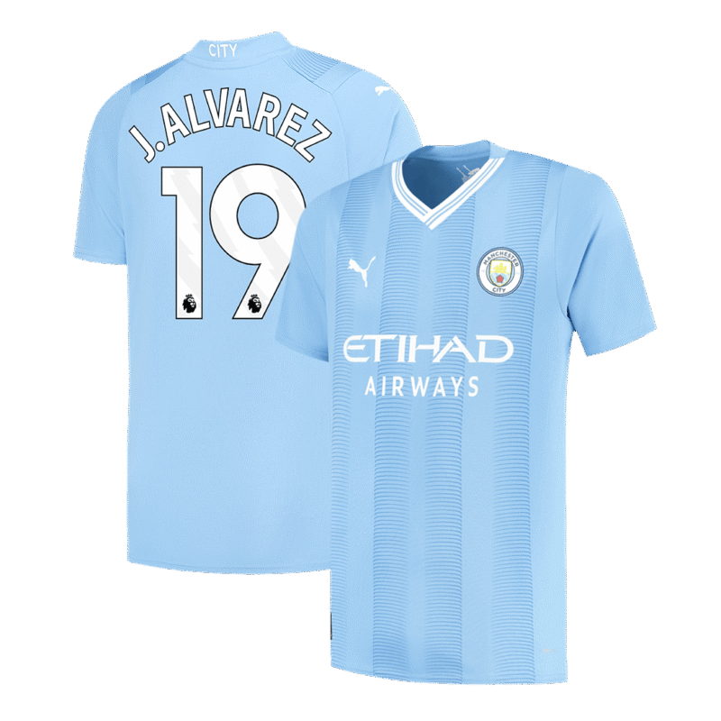 J.ALVAREZ #19 Manchester City Home Soccer Jersey 2023/24