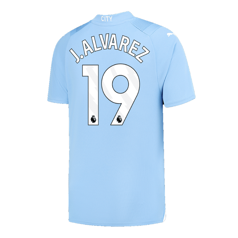 J.ALVAREZ #19 Manchester City Home Soccer Jersey 2023/24