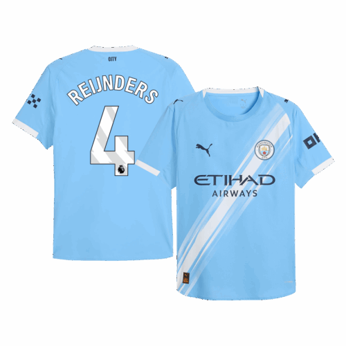 REIJNDERS #4 Authentic Manchester City Home Soccer Jersey 2025/26 Blue