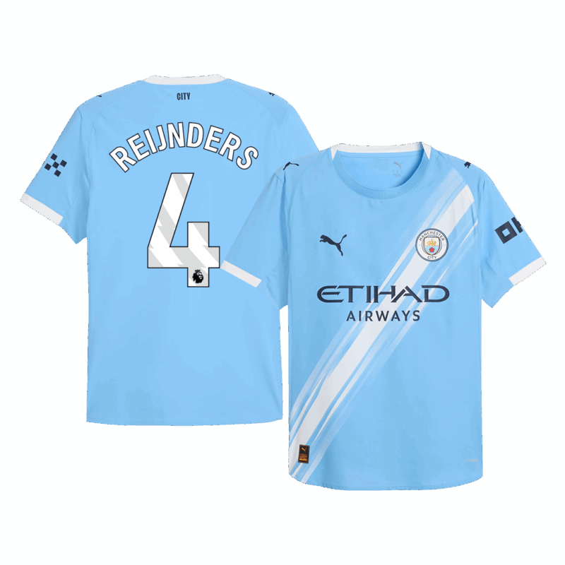 REIJNDERS #4 Authentic Manchester City Home Soccer Jersey 2025/26 Blue