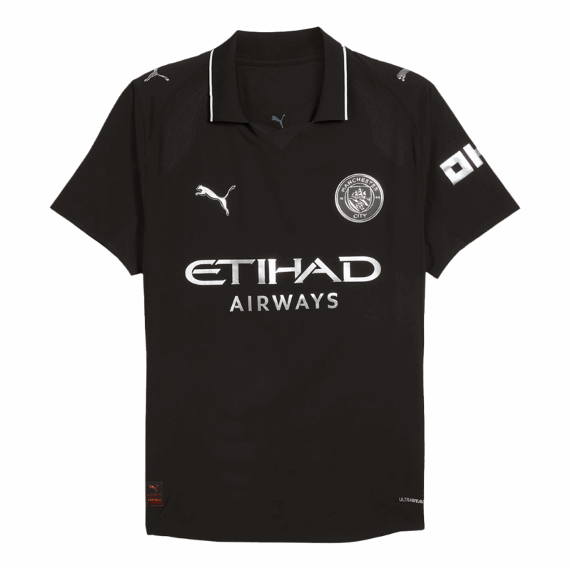 REIJNDERS #4 Authentic Manchester City Away Soccer Jersey 2025/26 Black