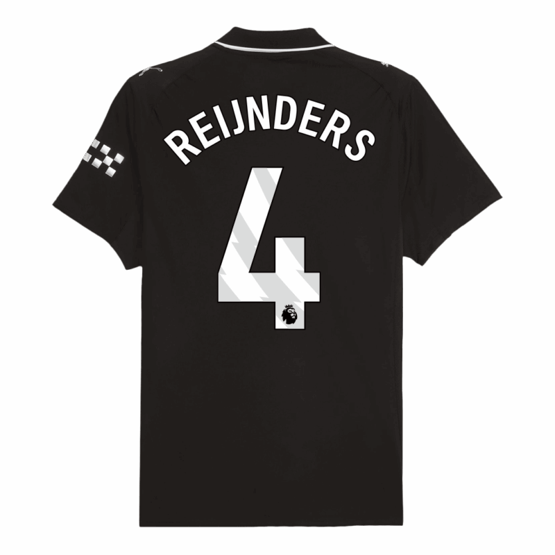 REIJNDERS #4 Authentic Manchester City Away Soccer Jersey 2025/26 Black