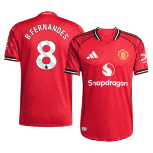 B.FERNANDES #8 Manchester United Home Authentic Soccer Jersey 2025/26