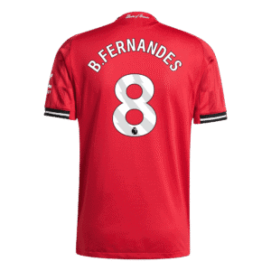 B.FERNANDES #8 Manchester United Home Authentic Soccer Jersey 2025/26