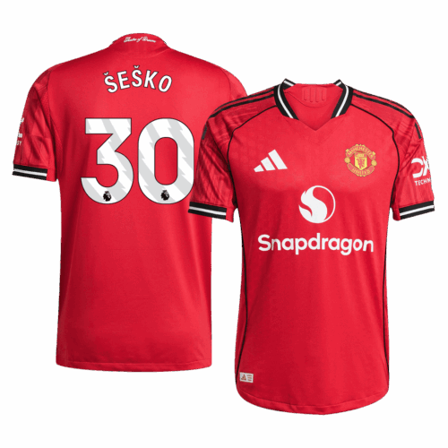 ŠEŠKO #30 Manchester United Home Authentic Soccer Jersey 2025/26