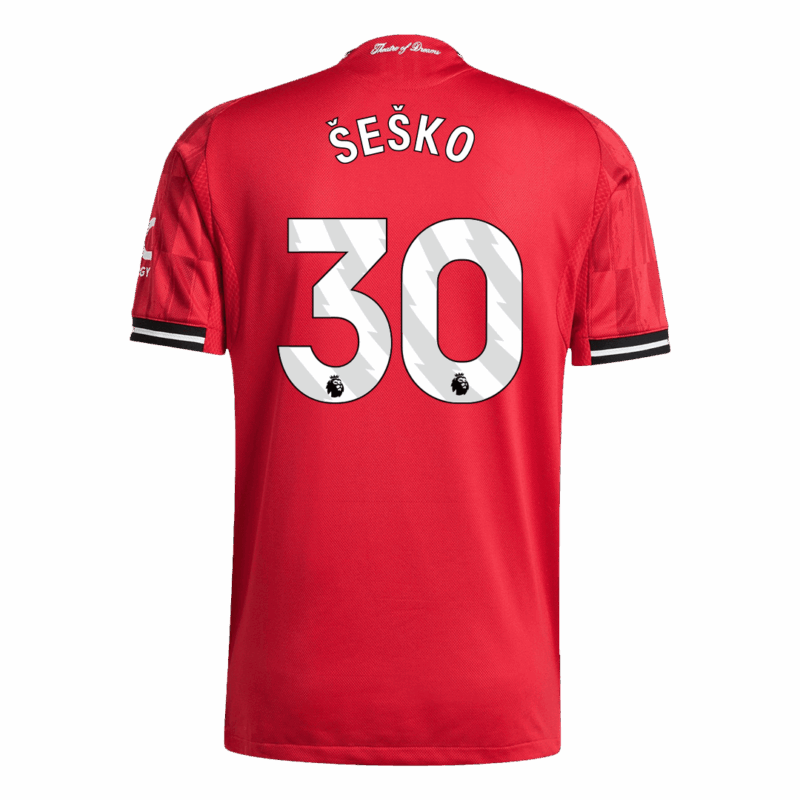 ŠEŠKO #30 Manchester United Home Authentic Soccer Jersey 2025/26