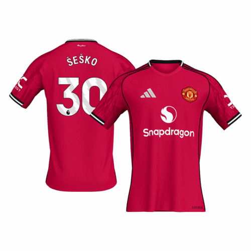 ŠEŠKO #30 Manchester United Home Soccer Jersey 2025/26