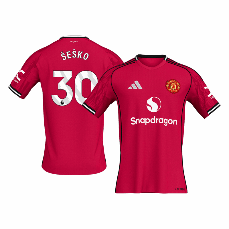 ŠEŠKO #30 Manchester United Home Soccer Jersey 2025/26