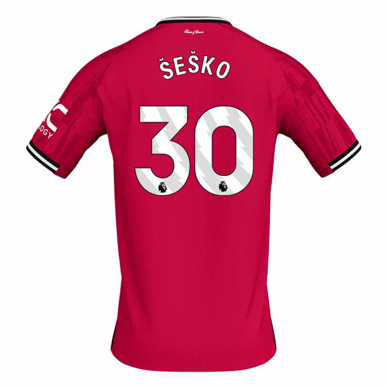 ŠEŠKO #30 Manchester United Home Soccer Jersey 2025/26