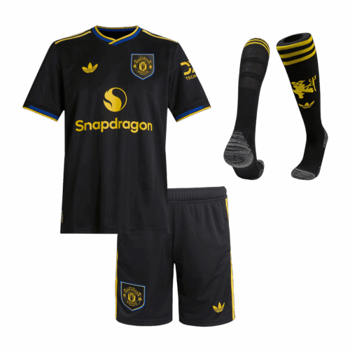 625790_1 Kid's Manchester United Third Away Soccer Jersey Kit(Jersey+Shorts+Socks) 25/26 Black
