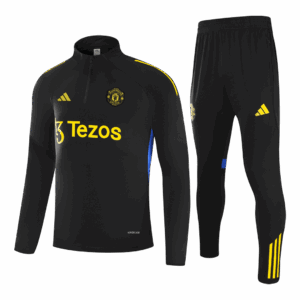Kid's Manchester United Zipper Sweatshirt Kit(Top+Pants) 25/26 Black