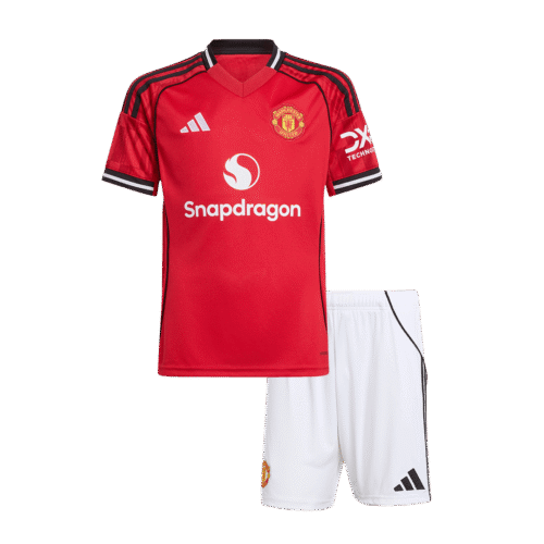 Manchester United Home Kids Soccer Jerseys Kit 2025/26