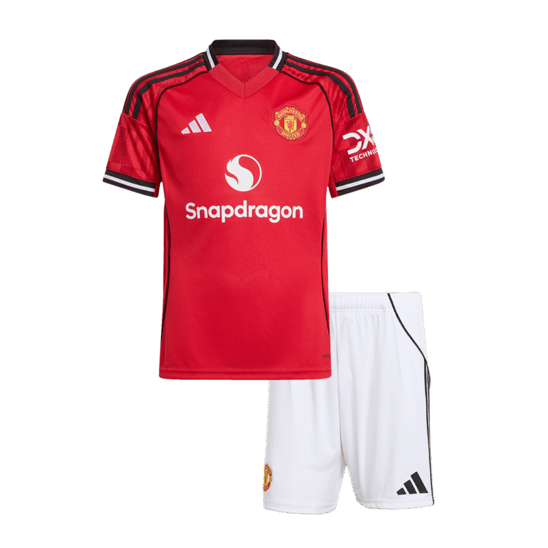 Manchester United Home Kids Soccer Jerseys Kit 2025/26
