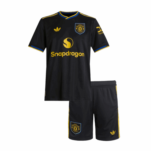Manchester United Third Away Kids Soccer Jerseys Kit 2025/26